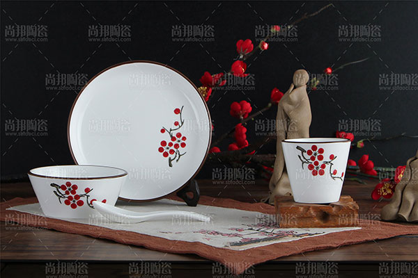 高端消毒餐具-一品红梅
